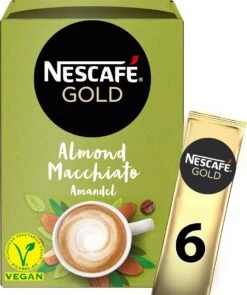 Nescafé Gold Almond Macchiato Oploskoffie - 6 Doosjes à 6 Zakjes -Bekend Koffie Winkel 1005x1200 1