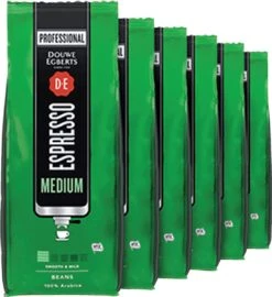 Douwe Egberts | Koffiebonen Espresso Bonen | Medium Roast | 6 X 1KG
