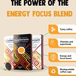 Cupplement Energy/Focus Blend Dark Roast Espresso - 10 Nespresso Koffiecups - Koffie Met Vitamines, Extra Cafeïne En Superfoods - Duurzame Biologische Afbreekbare Koffie Capsules -Bekend Koffie Winkel 1198x1200 6