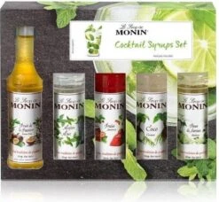 Monin Cadeau 10 Smaken Geschenkverpakking + Cocktailverpakking VOORDEEL PACK 10 Flesjes 5cl -Bekend Koffie Winkel 1200x1110