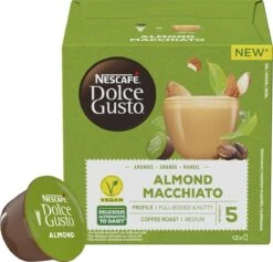 Nescafé Dolce Gusto Almond Macchiato Capsules - Vegan Koffie - 36 Koffiecups -Bekend Koffie Winkel 1200x1151