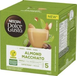 Nescafé Dolce Gusto Almond Macchiato Capsules - Vegan Koffie - 36 Koffiecups -Bekend Koffie Winkel 1200x1184 1