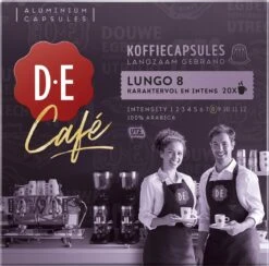 Douwe Egberts D.E Café Lungo Koffiecups - Intesiteit 8/12 - 10 X 20 Capsules -Bekend Koffie Winkel 1200x1185