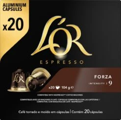 L'OR Espresso Forza Koffiecups - Intensiteit 9/12 - 10 X 20 Capsules -Bekend Koffie Winkel 1200x1187 2