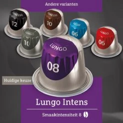 Douwe Egberts Lungo Intens Koffiecups - Intensiteit 8/12 - 10 X 20 Capsules -Bekend Koffie Winkel 1200x1200