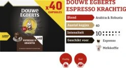 Douwe Egberts Espresso Krachtig (10) - 5 X 40 Koffiecups -Bekend Koffie Winkel 1200x653