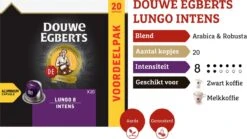 Douwe Egberts Lungo Intens Koffiecups - Intensiteit 8/12 - 10 X 20 Capsules -Bekend Koffie Winkel 1200x673