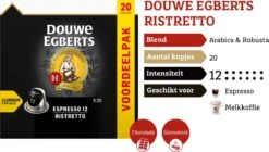 Douwe Egberts Espresso Ristretto (12) - 10 X 20 Koffiecups -Bekend Koffie Winkel 1200x681 1
