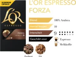 L'OR Espresso Forza Koffiecups - Intensiteit 9/12 - 10 X 10 Capsules -Bekend Koffie Winkel 1200x894 1