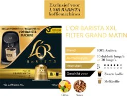 L'OR BARISTA XXL Filter Grand Matin (5) - 5 X 10 Koffiecups -Bekend Koffie Winkel 1200x913