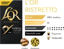 L'OR Espresso Ristretto (11) - 10 X 10 Koffiecups -Bekend Koffie Winkel 1200x921