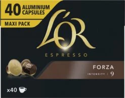L'OR Espresso Forza Koffiecups - Intensiteit 9/12 - 4 X 40 Capsules -Bekend Koffie Winkel 1200x942 1