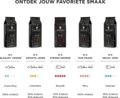 Aroma Club - Koffiebonen 1KG - No. 2 Smooth James - Koffie Intensiteit 3/5 - Espresso & Lungo -Bekend Koffie Winkel 1200x983