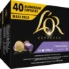 L'OR Lungo Profondo Koffiecups - Intensiteit 8/12 - 4 X 40 Capsules -Bekend Koffie Winkel 1200x984