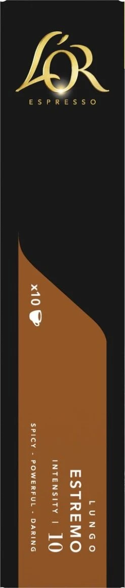 L'OR Lungo Estremo Koffiecups - Intensiteit 10/12 - 10 X 10 Capsules 16 L'OR Lungo Estremo Koffiecups - Intensiteit 10/12 - 10 X 10 Capsules -Bekend Koffie Winkel 255x1200 3