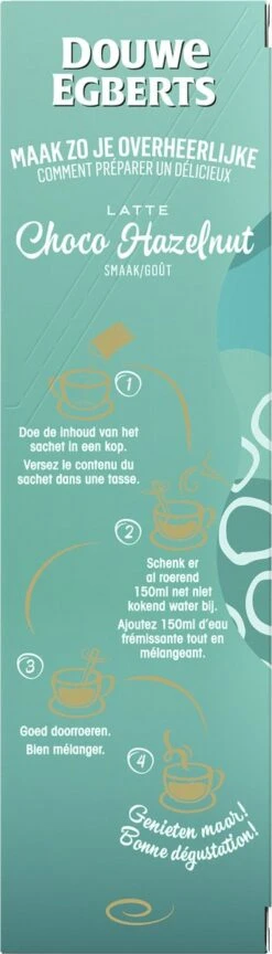 Douwe Egberts Latte Choco Hazelnut Oploskoffie - 5/9 Intensiteit - 5 X 8 Zakjes -Bekend Koffie Winkel 343x1200 5
