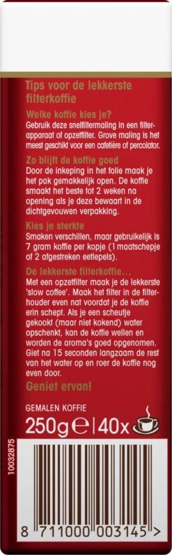 Douwe Egberts Aroma Rood Filterkoffie - 24 X 250 Gram -Bekend Koffie Winkel 373x1200