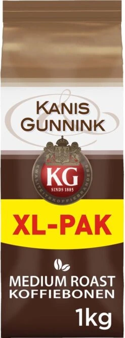 Kanis & Gunnink Medium Roast Koffiebonen - 4 X 1000 Gram - Voordeelverpakking -Bekend Koffie Winkel 443x1200