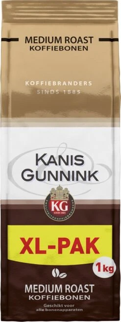 Kanis & Gunnink Medium Roast Koffiebonen - 4 X 1000 Gram - Voordeelverpakking -Bekend Koffie Winkel 451x1200