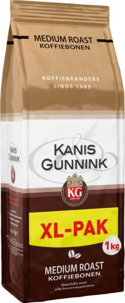 Kanis & Gunnink Medium Roast Koffiebonen - 4 X 1000 Gram - Voordeelverpakking -Bekend Koffie Winkel 497x1200