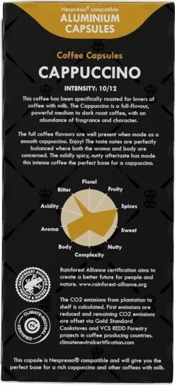 Gran Maestro Italiano - Cappuccino - Koffiecups - Nespresso Compatibel Capsules - Intense Smaak - 6 X 20 Cups -Bekend Koffie Winkel 546x1200