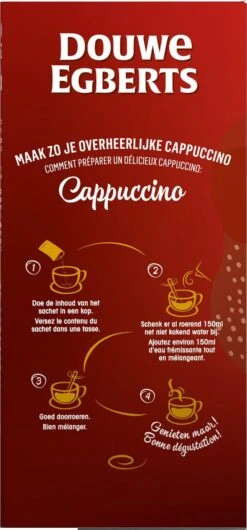 Douwe Egberts Verwenkoffie Cappuccino Oploskoffie - 5 X 10 Zakjes -Bekend Koffie Winkel 559x1200