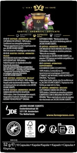 L'OR Espresso Limited Creations Laos Bolaven Koffiecups - Intensiteit 7/12 - 10 X 10 Capsules -Bekend Koffie Winkel 607x1200 10