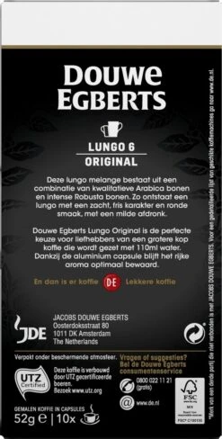 Douwe Egberts Lungo Original Koffiecups - Intensiteit 6/12 - 10 X 10 Capsules -Bekend Koffie Winkel 607x1200 8