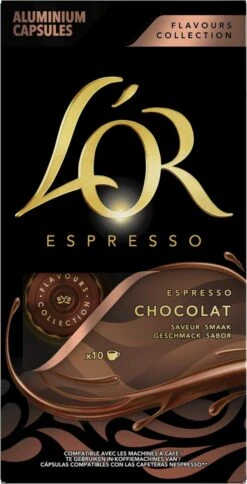 L'OR Espresso Chocolat Koffiecups - 10 X 10 Capsules -Bekend Koffie Winkel 612x1200 1