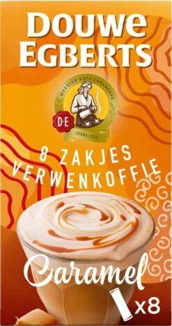 Douwe Egberts Verwenkoffie Latte Caramel Oploskoffie - 5 X 8 Zakjes -Bekend Koffie Winkel 633x1200 2