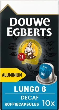 Douwe Egberts Lungo Decaf Koffiecups - Intensiteit 6/12 - 10 X 10 Capsules -Bekend Koffie Winkel 643x1200 1