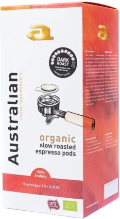 Australian Espresso Pods Dark Roast -4 X 18 Stuks- UTZ Organic