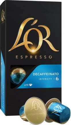 L'OR Espresso Decaffeinato Koffiecups - Intensiteit 6/12 - 10 X 10 Capsules -Bekend Koffie Winkel 686x1200