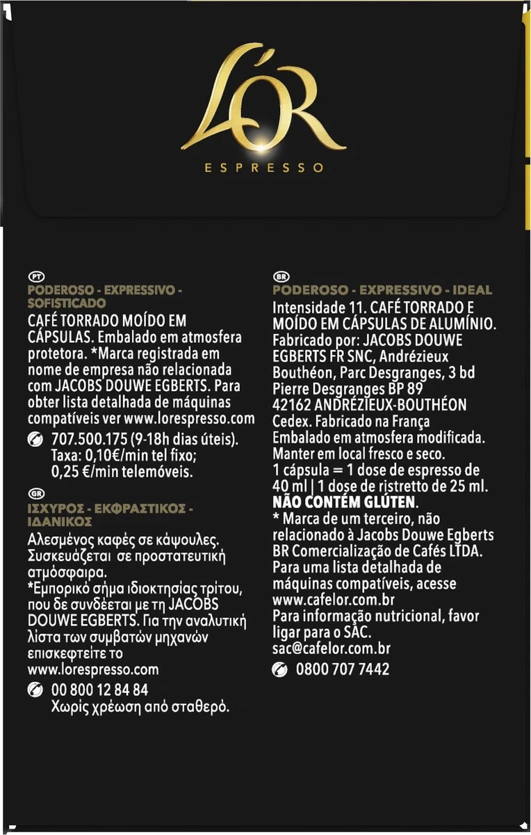 L'OR Espresso Ristretto Koffiecups - Intensiteit 11/12 - 4 X 40 Capsules 10 L'OR Espresso Ristretto Koffiecups - Intensiteit 11/12 - 4 X 40 Capsules - Afbeelding 8