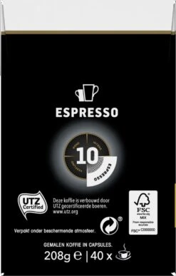 Douwe Egberts Espresso Krachtig (10) - 5 X 40 Koffiecups -Bekend Koffie Winkel 765x1200