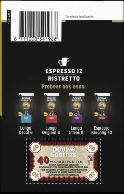Douwe Egberts Espresso Ristretto Koffiecups (12) - 5 X 40 Koffiecups -Bekend Koffie Winkel 770x1200
