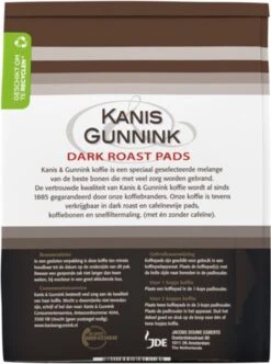 Kanis & Gunnink Dark Roast Koffiepads - 10 X 36 Pads -Bekend Koffie Winkel 894x1200