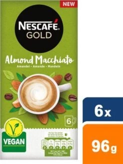 Nescafé Gold Almond Macchiato Oploskoffie - 6 Doosjes à 6 Zakjes -Bekend Koffie Winkel 900x1200 5