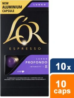 L'OR Lungo Profondo Koffiecups - Intensiteit 8/12 - 10 X 10 Capsules 25 L'OR Lungo Profondo Koffiecups - Intensiteit 8/12 - 10 X 10 Capsules -Bekend Koffie Winkel 909x1200 1