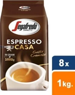Segafredo Espresso Casa Koffiebonen - 8 X 1 Kg -Bekend Koffie Winkel 947x1200 1