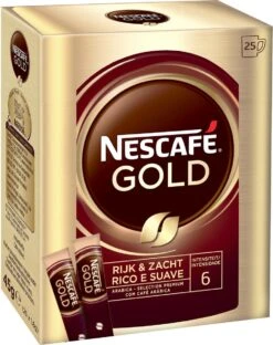 Nescafé Gold Oploskoffie - 6 Doosjes à 25 Zakjes -Bekend Koffie Winkel 949x1200